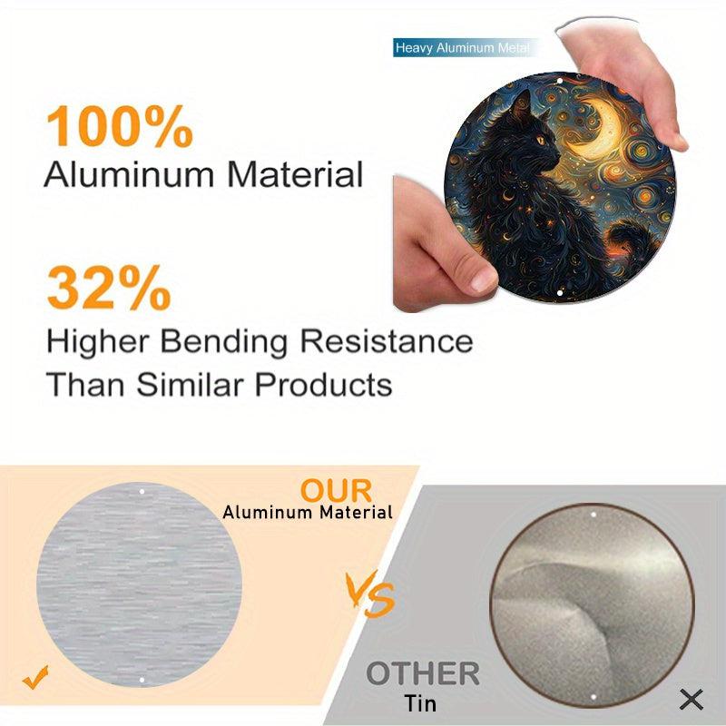 Charming Black Cat Moon Metal Sign Aesthetic Home Decor-MoonChildWorld