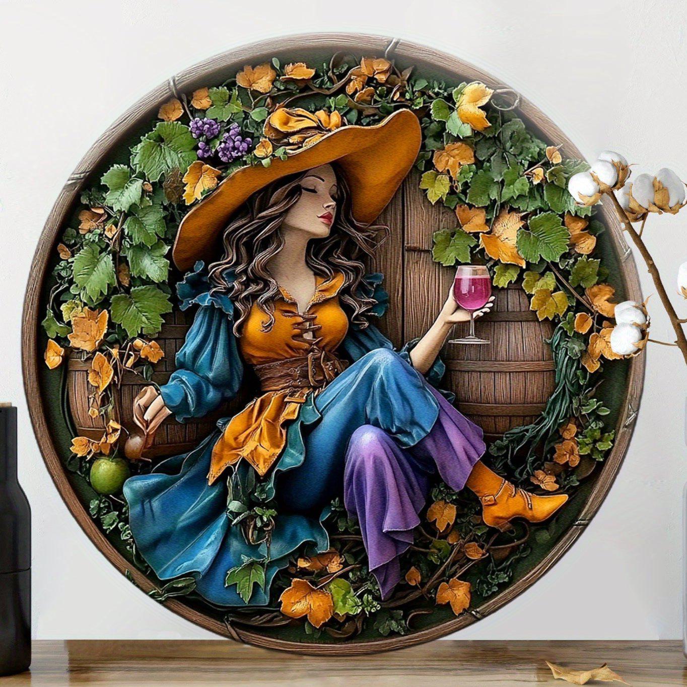 Charming Harvest Festival Witch Metal Sign Pagan Home Decor-MoonChildWorld