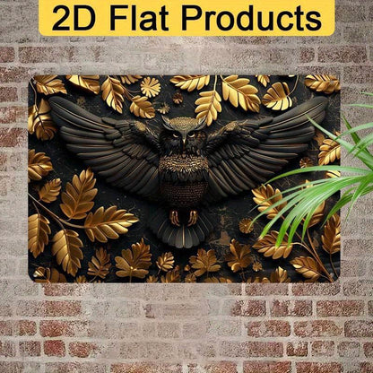 Charming Owl Wall Art Owl Metal Sign Spirit Animal Home Decor-MoonChildWorld