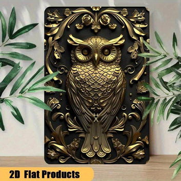 Charming Owl Wall Art Owl Metal Sign Spirit Animal Home Decor-MoonChildWorld