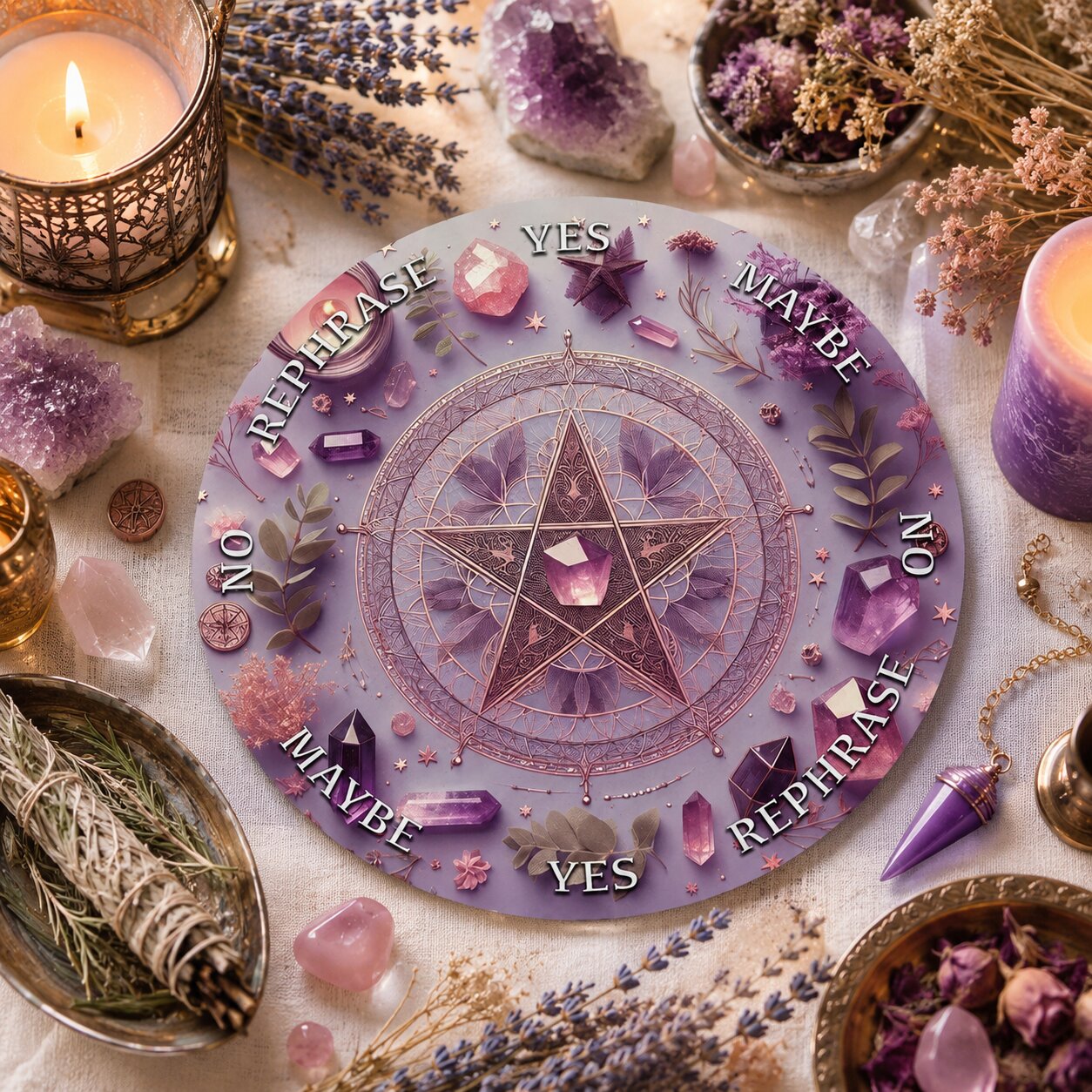 Crystal Star Astrology Pendulum Board for Scrying