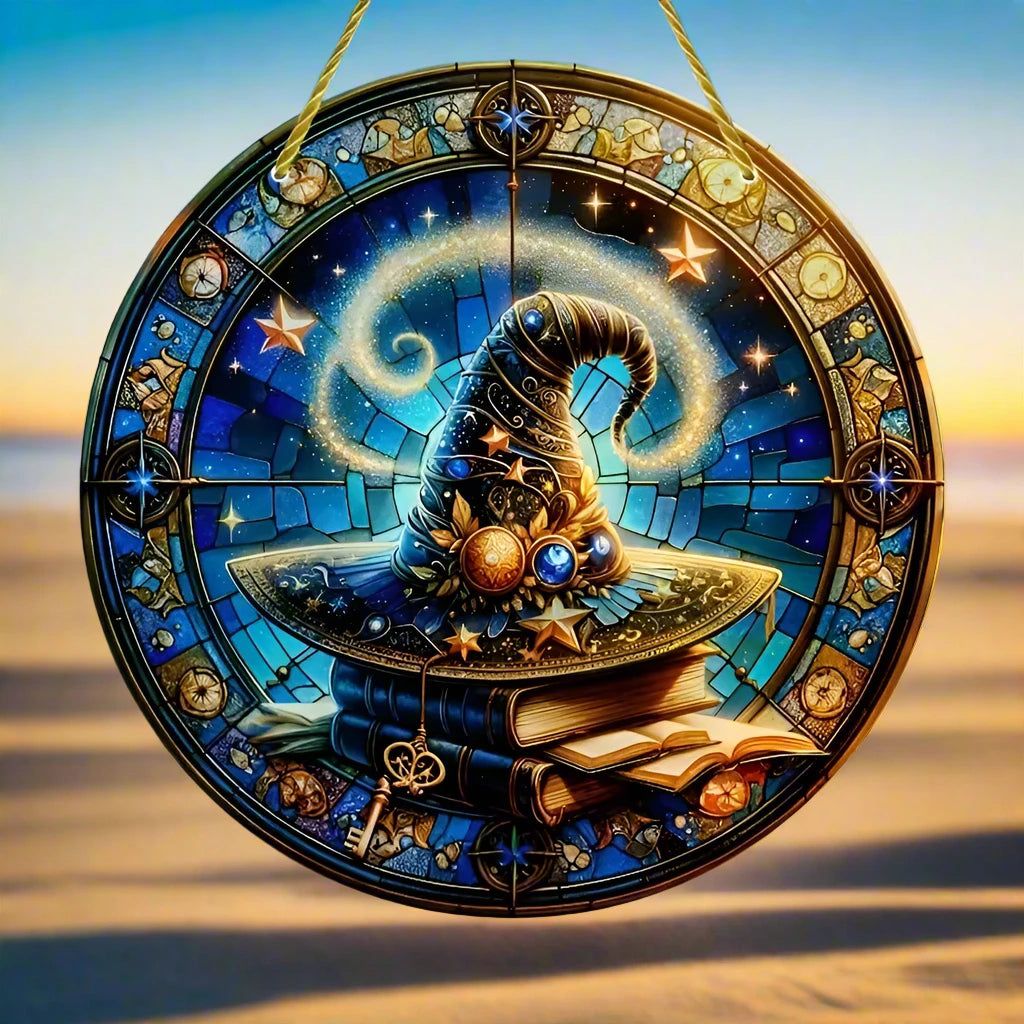 Christmas Suncatcher Mystic window decor Witchy suncatcher Witch Hanging Ornament-MoonChildWorld