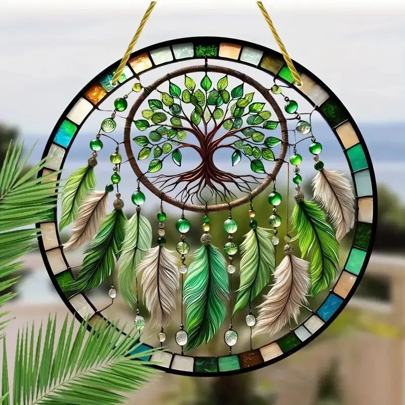 Christmas Suncatcher Mystic window decor Witchy suncatcher Witch Hanging Ornament-MoonChildWorld