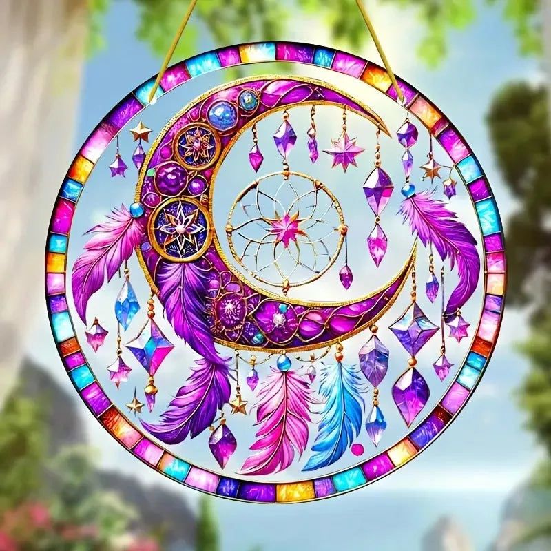 Christmas Suncatcher Mystic window decor Witchy suncatcher Witch Hanging Ornament-MoonChildWorld