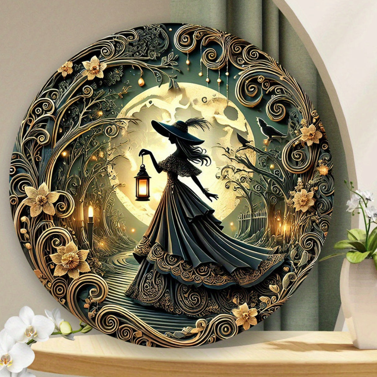 Christmas Witch Metal Sign for Pagan Yule Home Decorations-MoonChildWorld