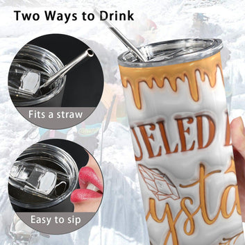 Coffee Witchy Skinny Tumbler with Lid and Straw-MoonChildWorld