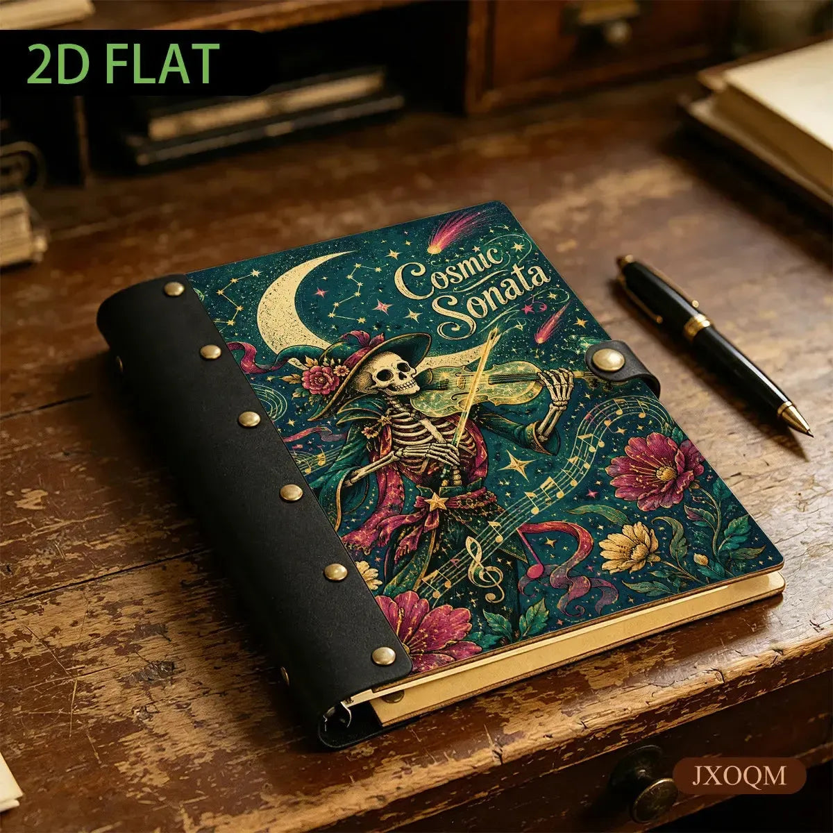 Cosmic Skeleton Violin Journal - gothic gifts - MoonChildWorld