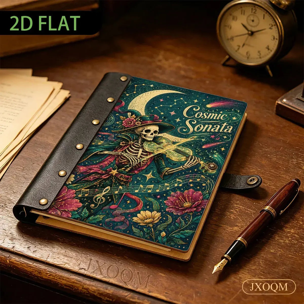 Cosmic Skeleton Violin Journal - gothic grimoire - MoonChildWorld
