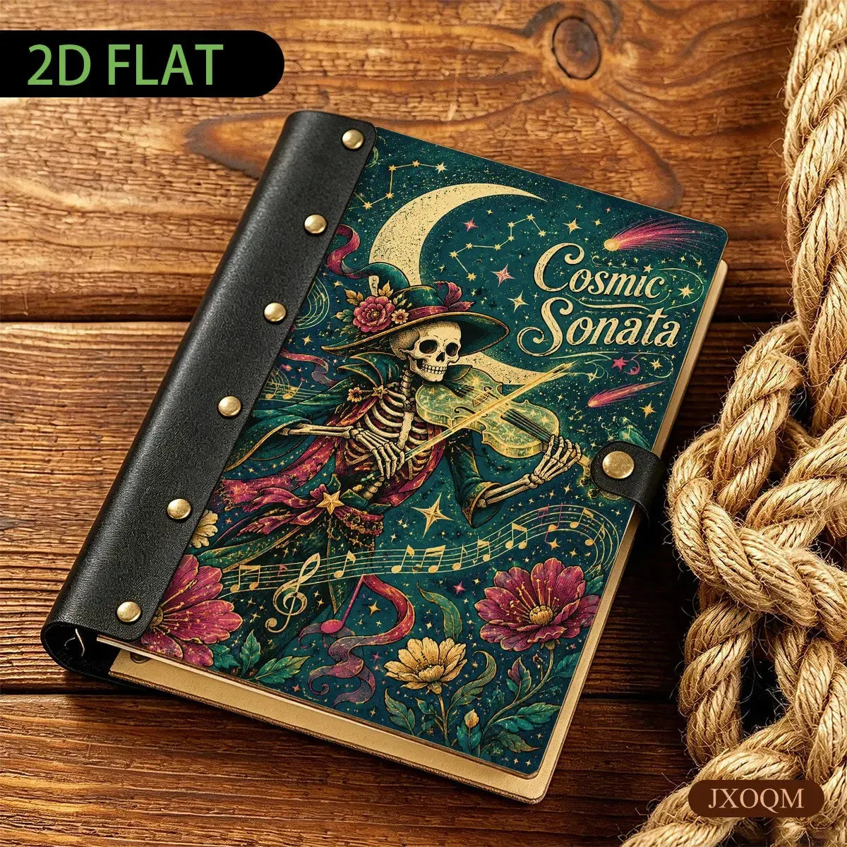 Cosmic Skeleton Violin Journal - refillable grimoire - MoonChildWorld