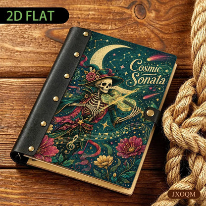 Cosmic Skeleton Violin Journal - refillable grimoire - MoonChildWorld