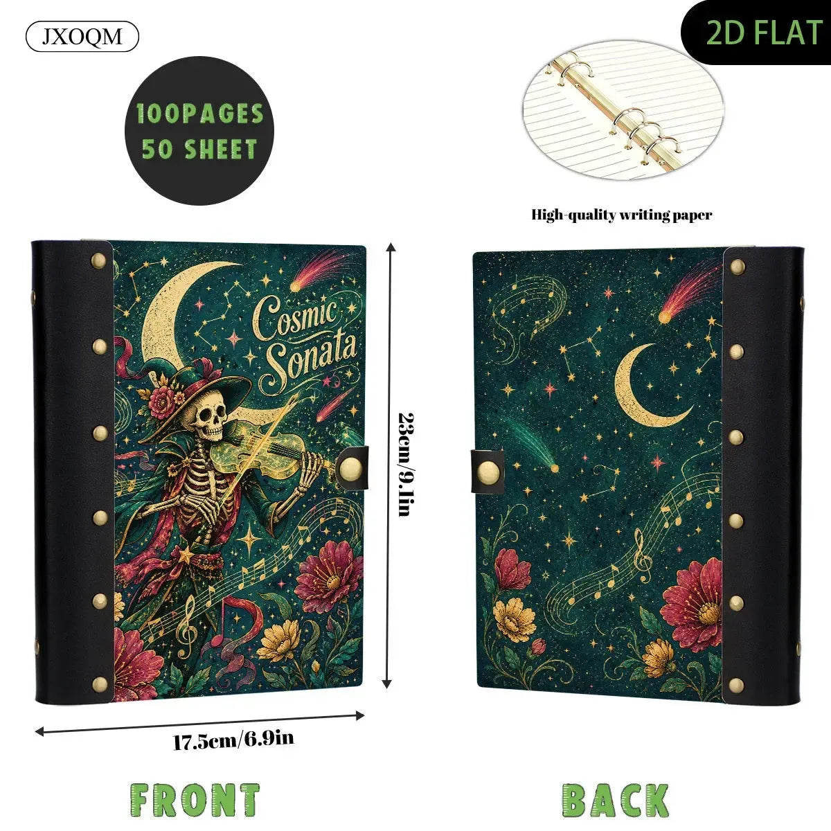 Cosmic Skeleton Violin Journal - Book of Shadows - MoonChildWorld