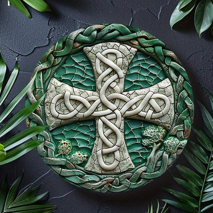 Celtic Knot Celtic Cross Metal Sign Pagan Decor-MoonChildWorld
