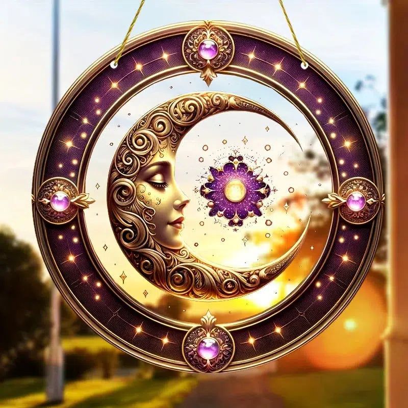 Crescent Moon Suncatcher Moon Acrylic Sign Magic Moon Window Decor-MoonChildWorld
