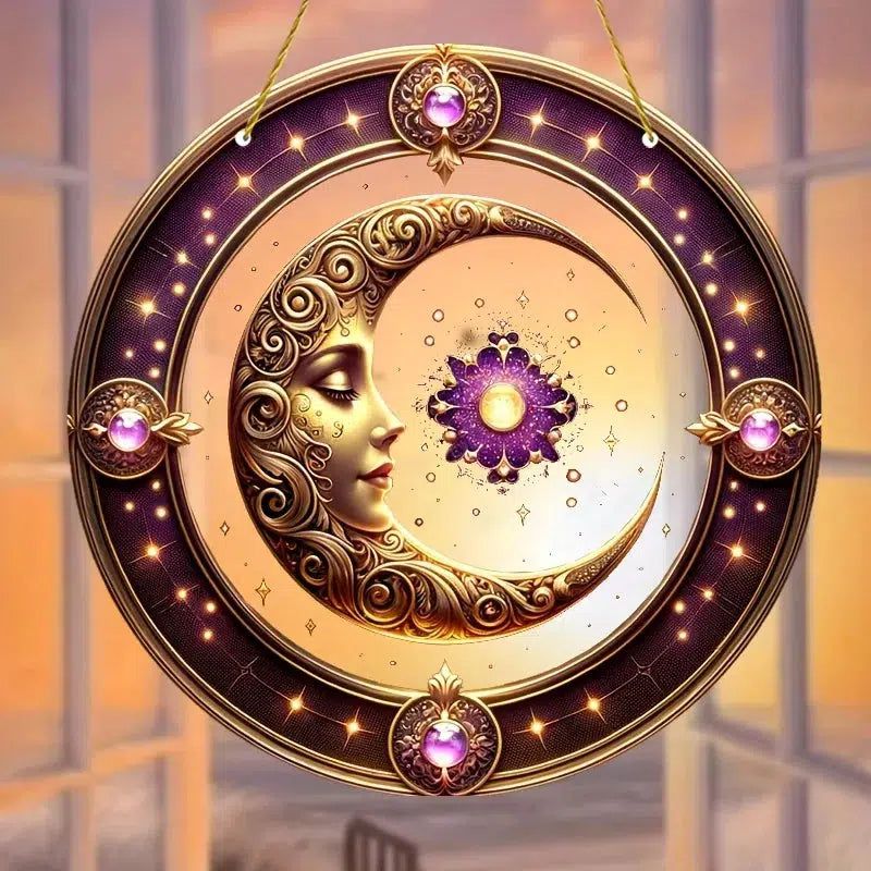 Crescent Moon Suncatcher Moon Acrylic Sign Magic Moon Window Decor-MoonChildWorld