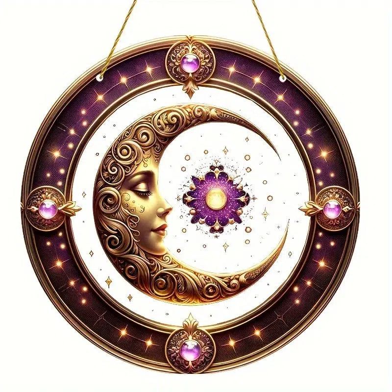 Crescent Moon Suncatcher Moon Acrylic Sign Magic Moon Window Decor-MoonChildWorld