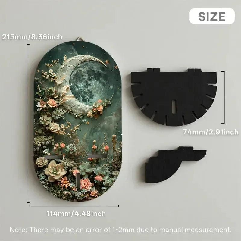 Crescent Moon Wall Shelf for Crystals & Candles – Wooden Mystical Floating Shelf Pagan Altar Decor-MoonChildWorld