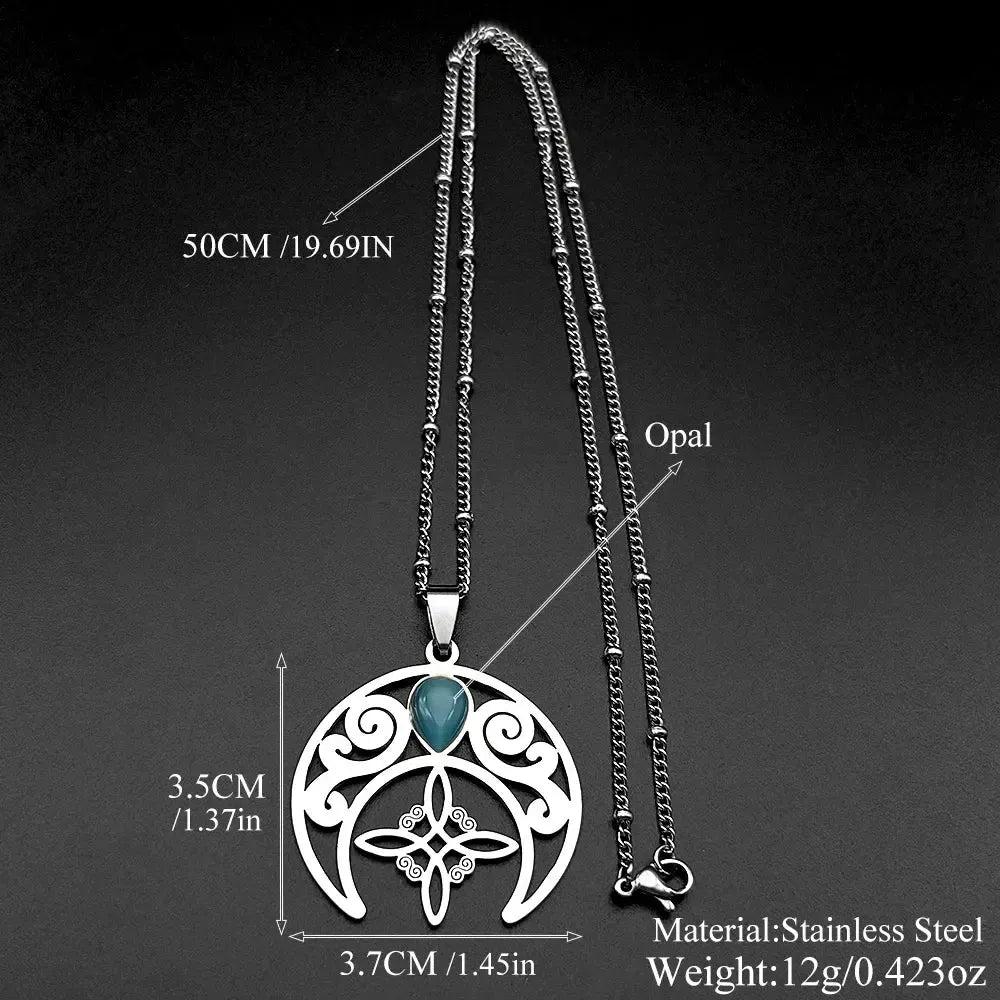 Crescent Moon Witch Knot Celtic Necklace Wicca Pagan Jewelry-MoonChildWorld