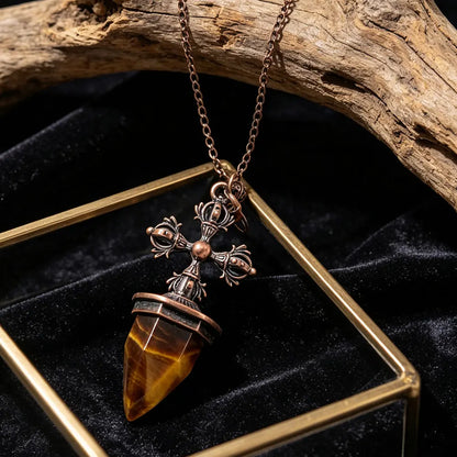 Cross Charm Crystal Pendulum for Divination and Dowsing Pendant-MoonChildWorld