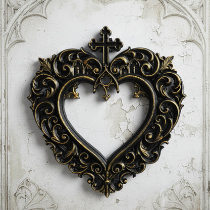 Sacred heart photo frame – devotional carved detail