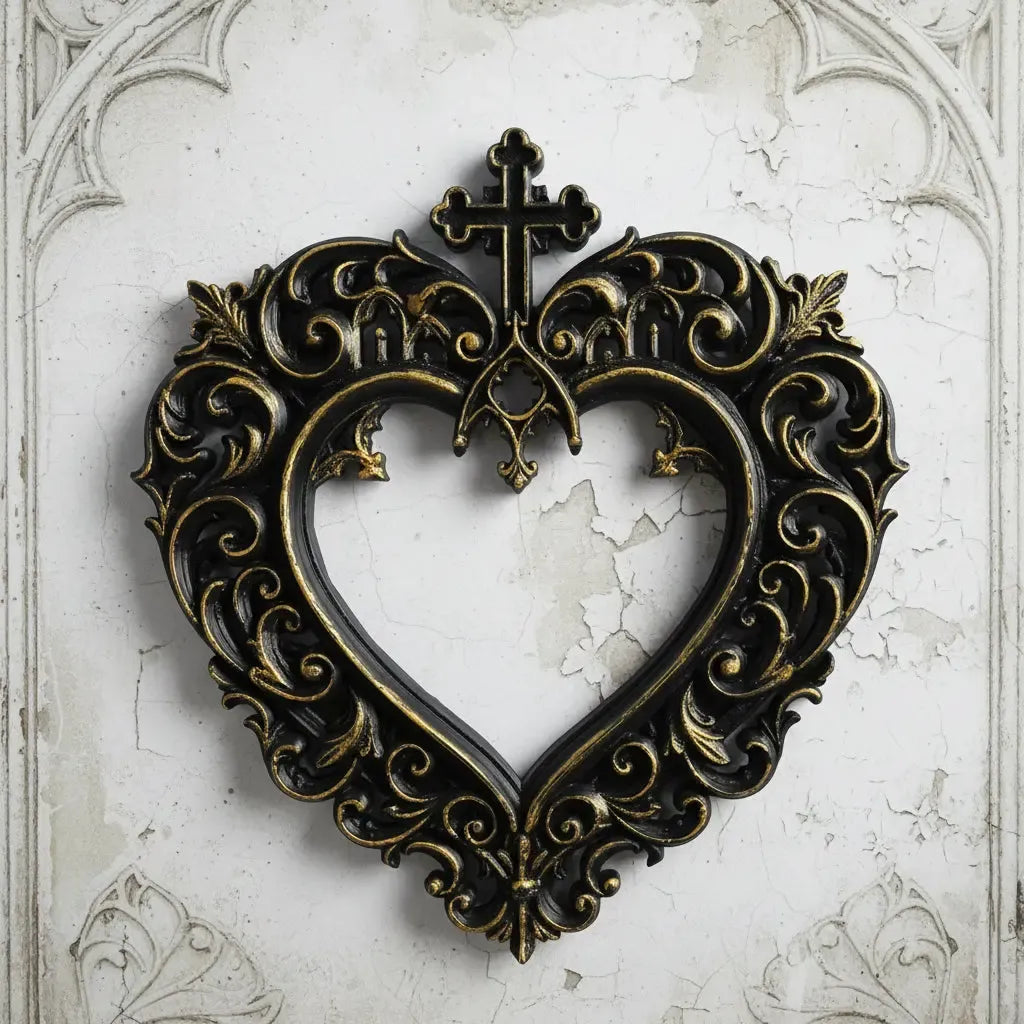 Sacred heart photo frame – devotional carved detail