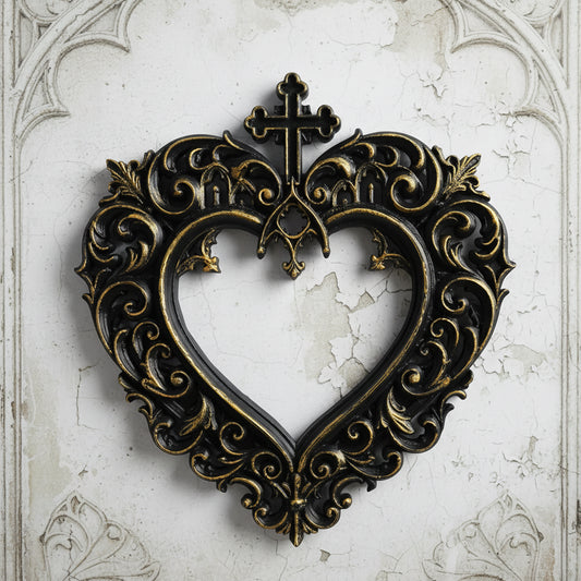 Sacred heart photo frame – devotional carved detail