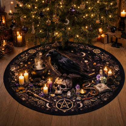 Crow Yule Tree Skirt – Pagan Witch Gothic Decor-MoonChildWorld