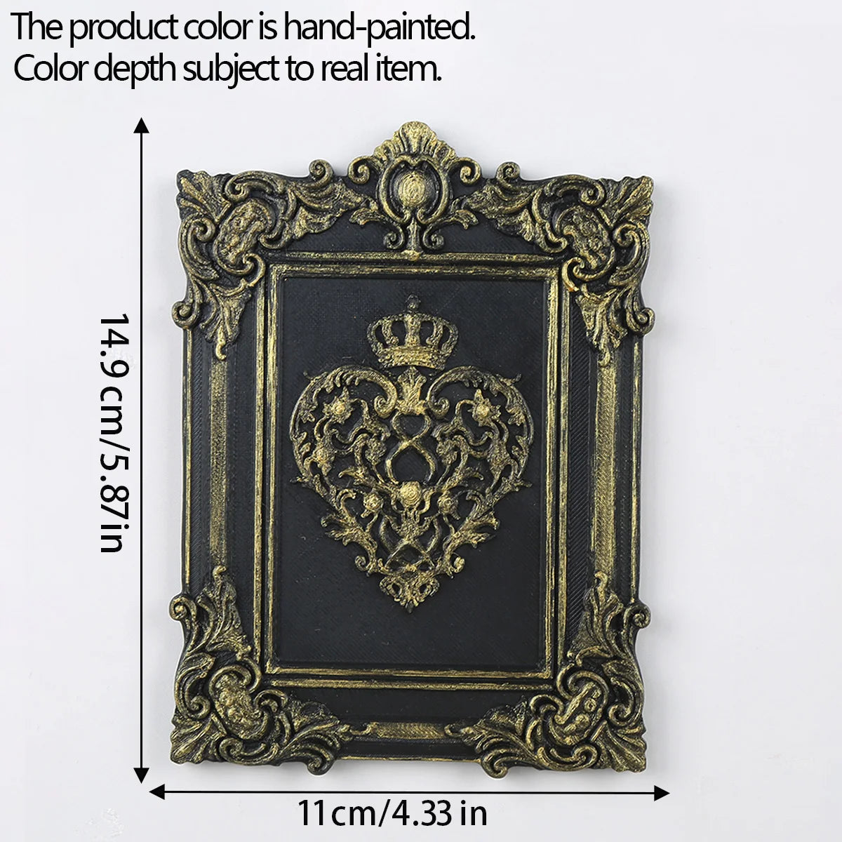 Crown heart wall plaque – witchy gothic home decor styled on wall