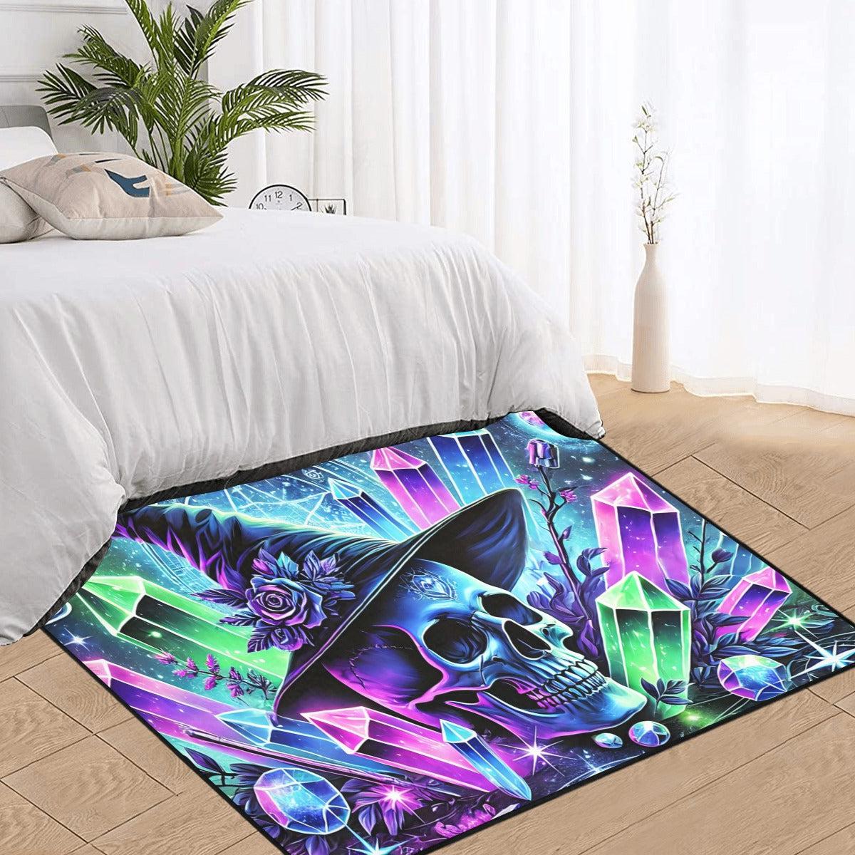 Crystal Skelenton Witch Area Rug Witchy Carpet for Halloween-MoonChildWorld