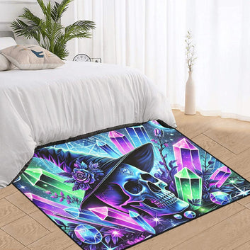Crystal Skelenton Witch Area Rug Witchy Carpet for Halloween-MoonChildWorld