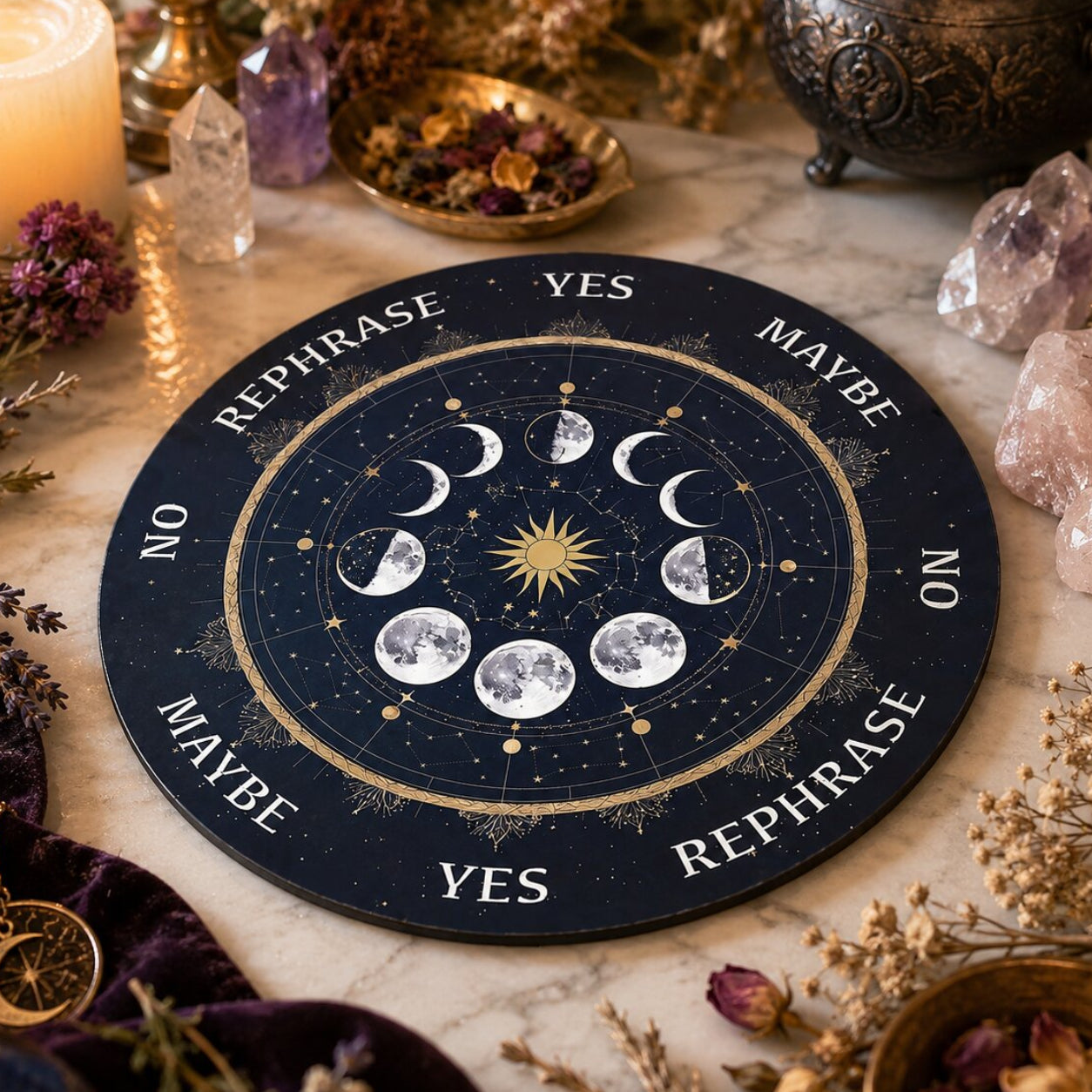 Crystal Star Astrology Pendulum Board for Scrying-MoonChildWorld