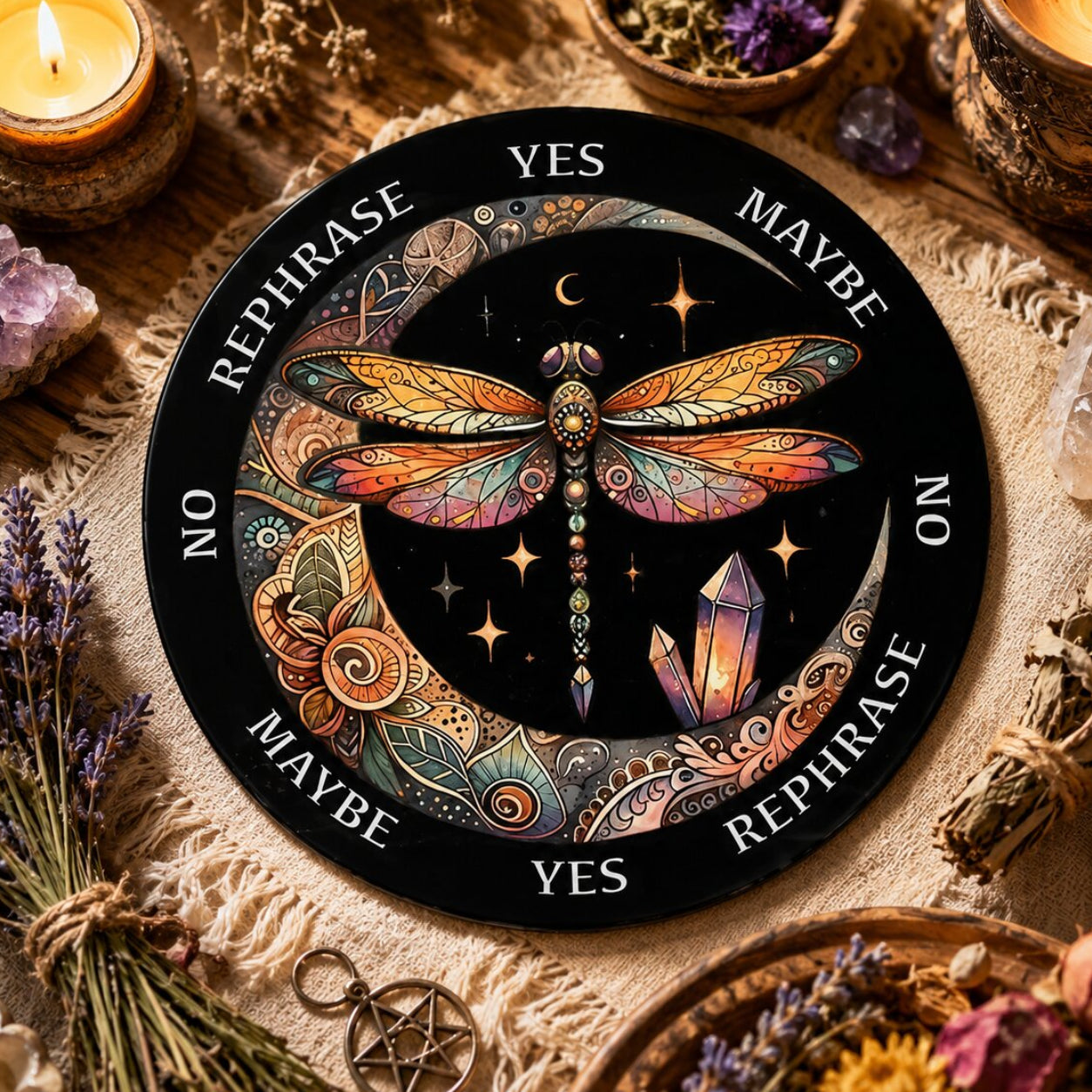 Crystal Star Astrology Pendulum Board for Scrying-MoonChildWorld