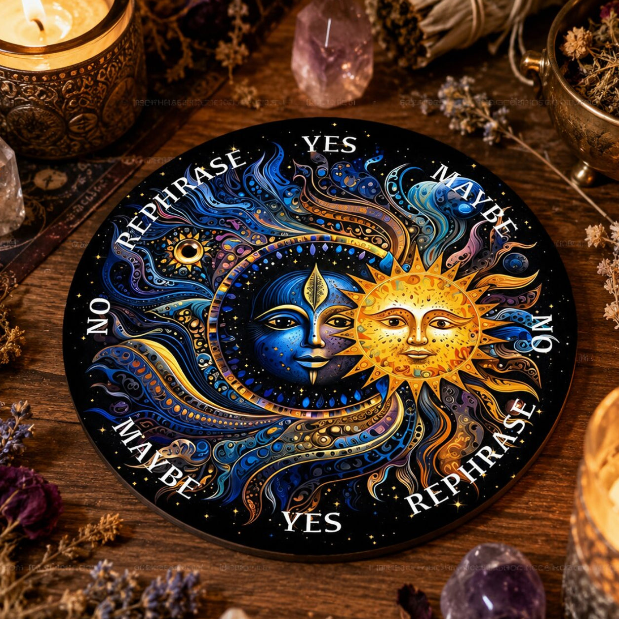 Crystal Star Astrology Pendulum Board for Scrying-MoonChildWorld