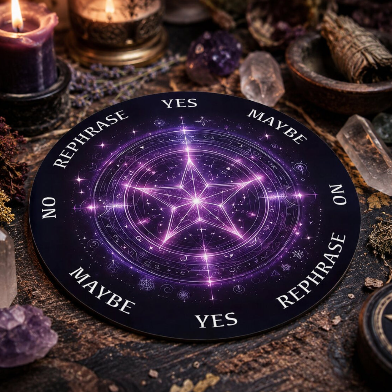 Crystal Star Astrology Pendulum Board for Scrying-MoonChildWorld