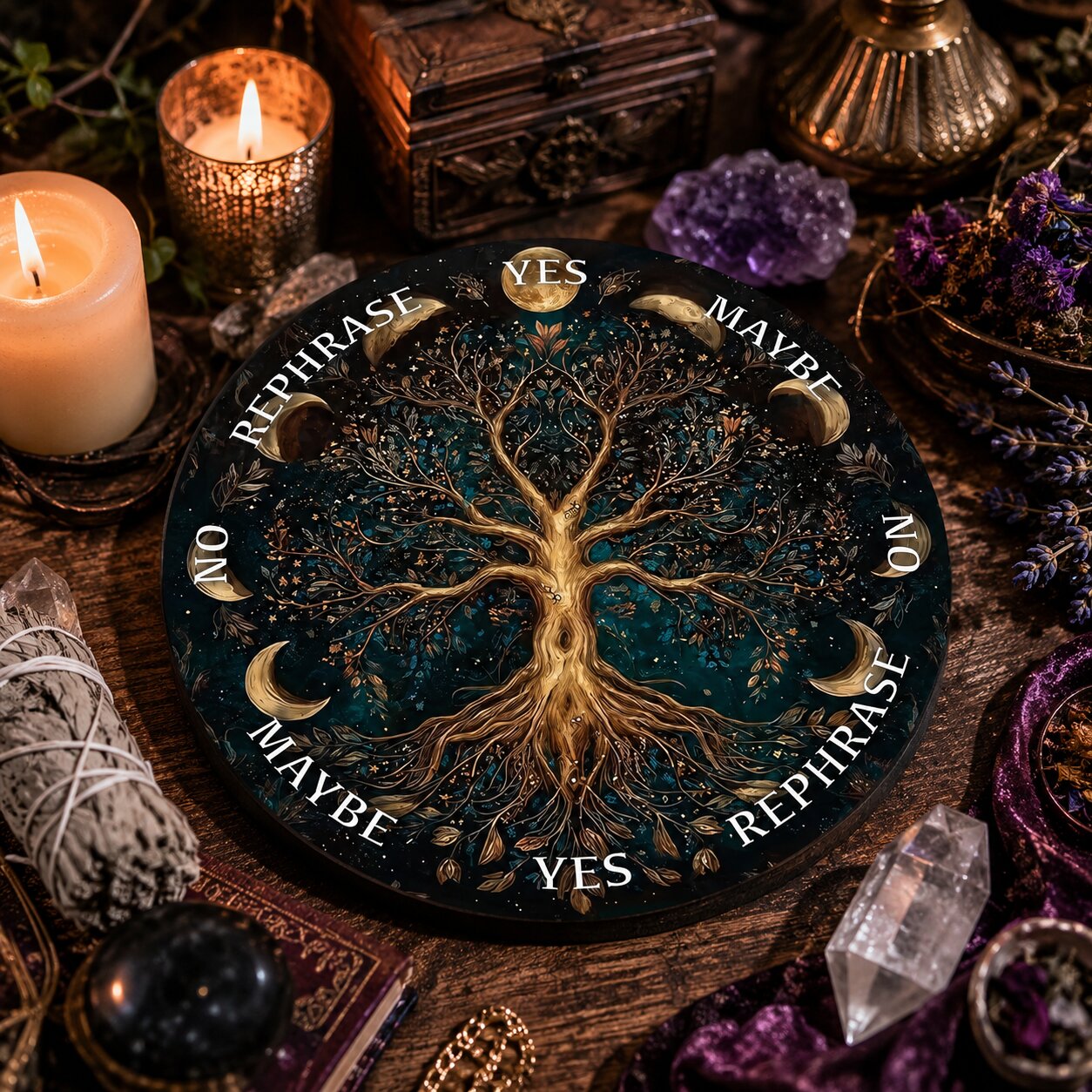 Crystal Star Astrology Pendulum Board for Scrying-MoonChildWorld