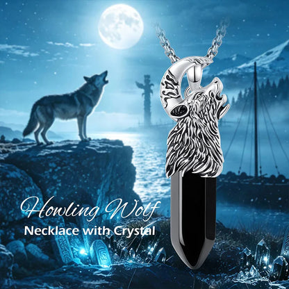 Size reference for the crystal wolf moon pendant necklace