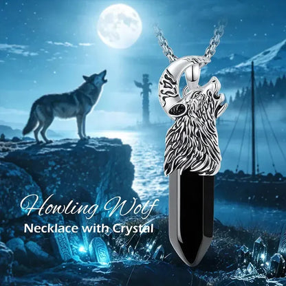 Size reference for the crystal wolf moon pendant necklace