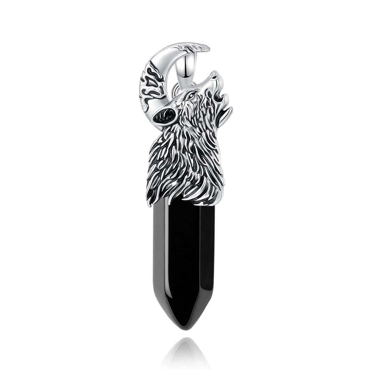 Gothic crystal pendant shown at an angle to reveal its facets