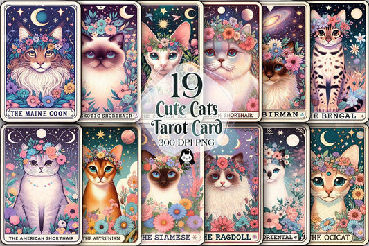 19 Cute Cats Tarot Card