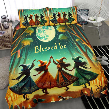 Dancing Witches in Forest Wicca Pagan Bedding Set-MoonChildWorld