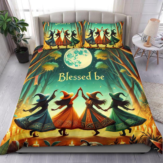 Dancing Witches in Forest Wicca Pagan Bedding Set-MoonChildWorld