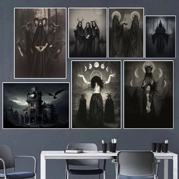 Dark Academia Poster Witch Art Prints Gothic Canvas-MoonChildWorld