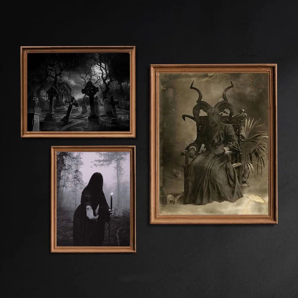 Dark Academia Poster Witch Art Prints Gothic Canvas-MoonChildWorld