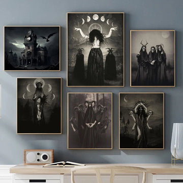 Dark Academia Poster Witch Art Prints Gothic Canvas-MoonChildWorld