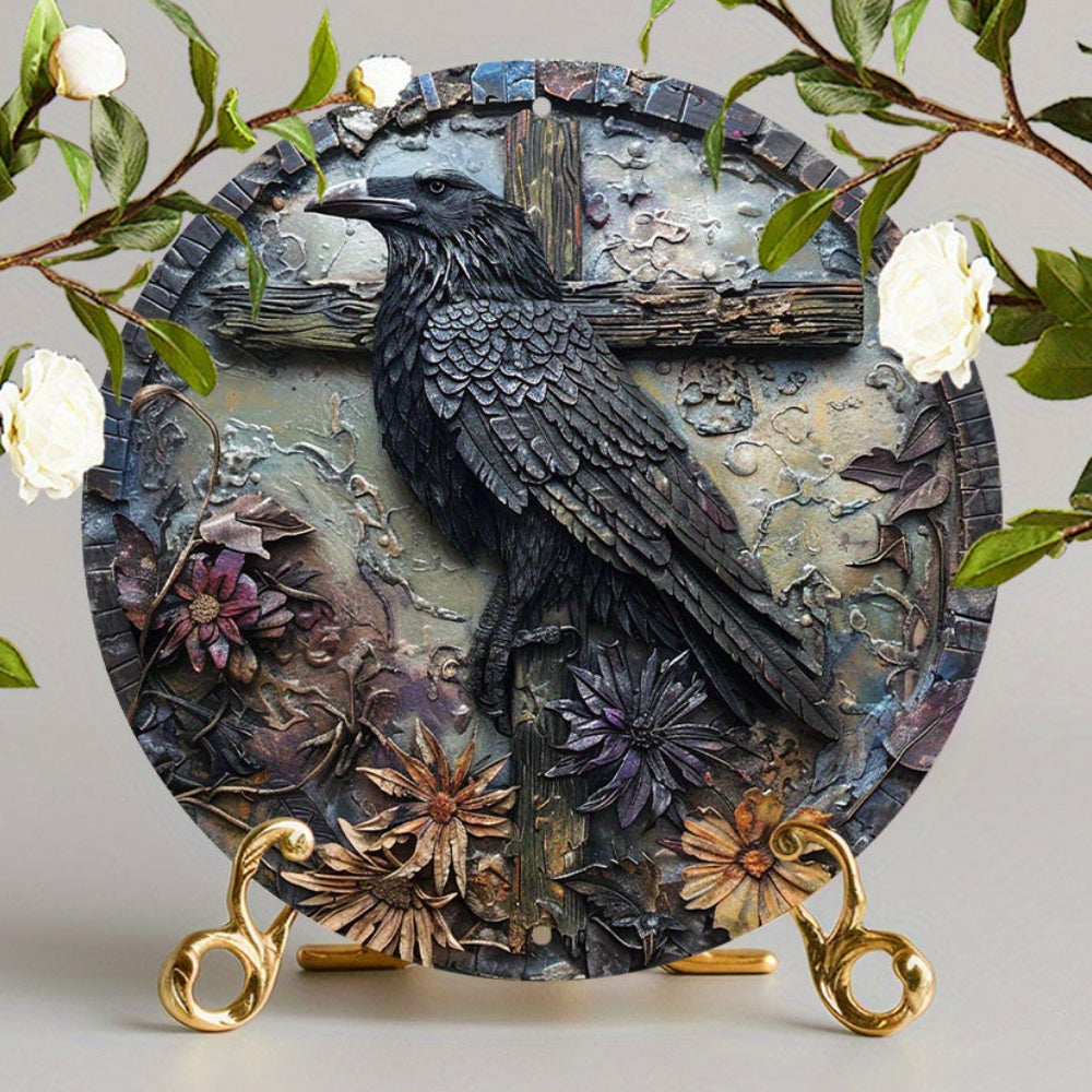 Dark Crow Witchy Raven Metal Sign Gothic Decor-MoonChildWorld