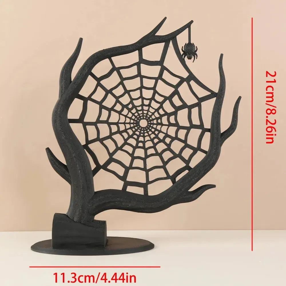 Dark Deadwood Spider Web Jewelry Display Stand - Witchy Gothic Home Decor-MoonChildWorld