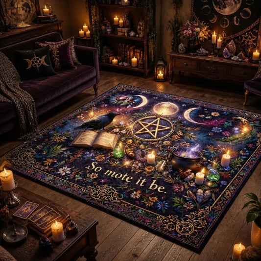 Dark Forest Wicca Area Rug – Cottagecore Pagan Carpet for Witch Decor_mockup_1.webp