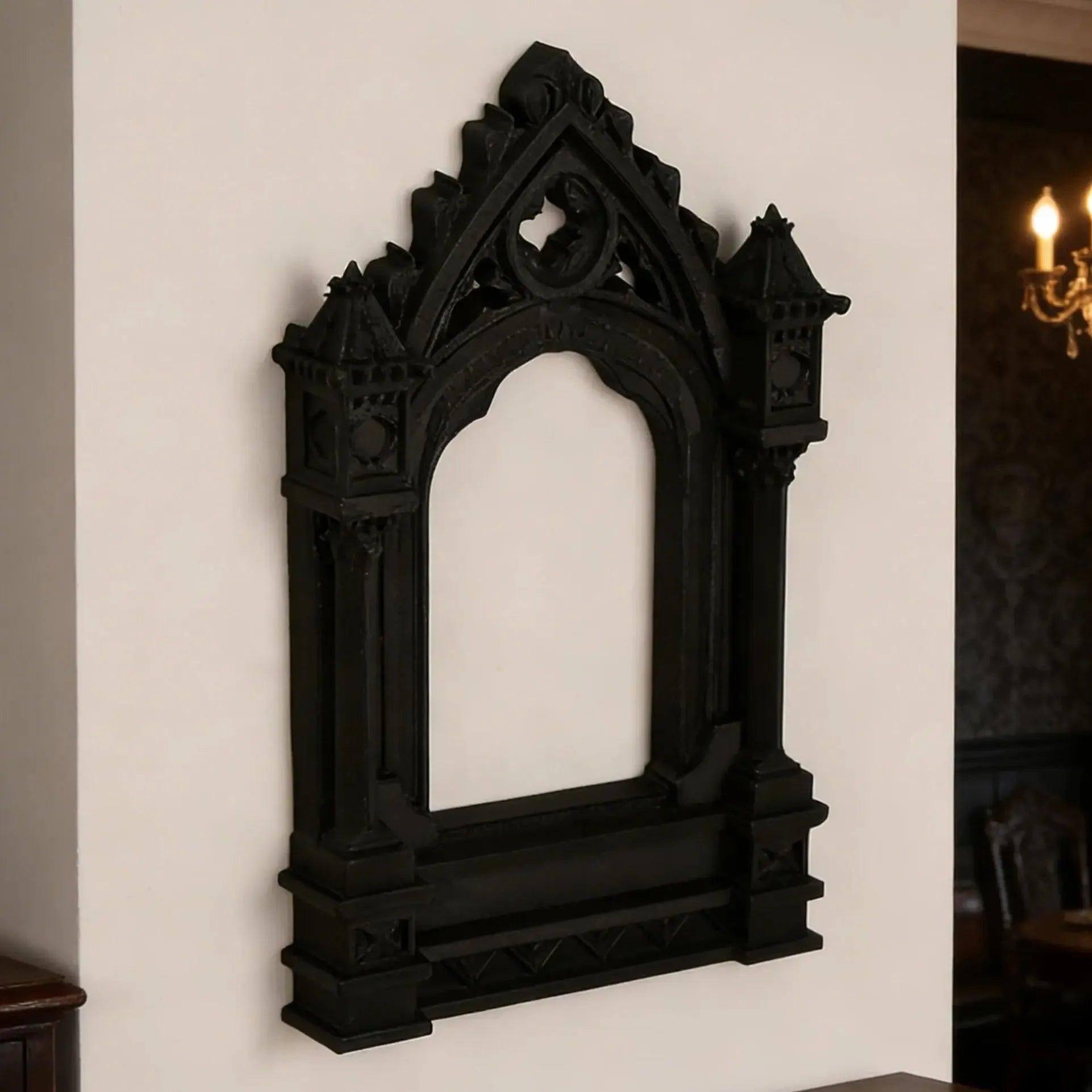 Dark Gothic Arch Shaped Wall Decorative Shelf For Home Wall Decoration & Witchy Halloween Decoration-MoonChildWorld