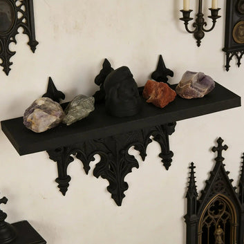 Dark Gothic Bat Carved Wall Shelf - Witch Crystal Shelf Wall Decoration & Storage-MoonChildWorld