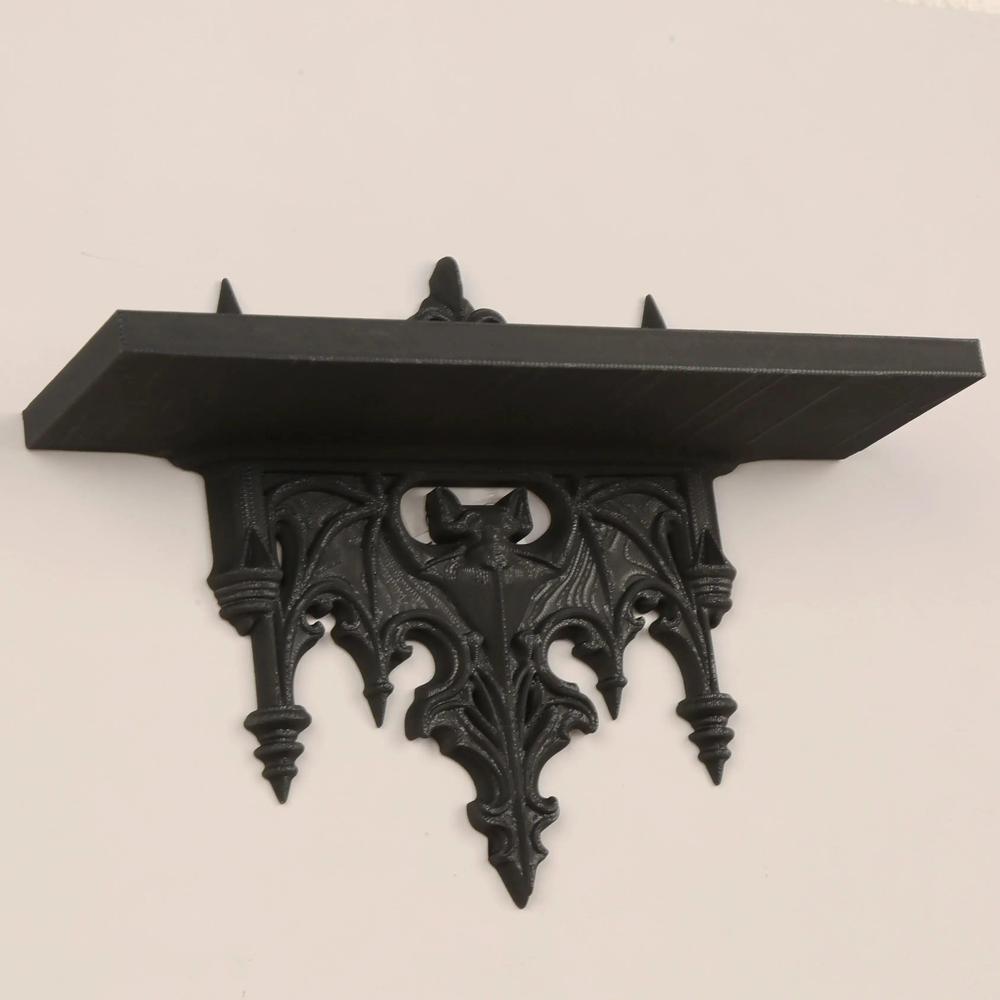 Dark Gothic Bat Carved Wall Shelf - Witch Crystal Shelf Wall Decoration & Storage-MoonChildWorld