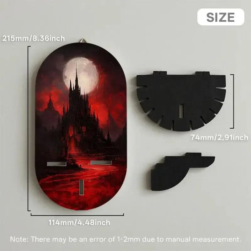 Dark Gothic Castle Wall Shelf for Crystals & Candles – Wooden Halloween Floating Shelf Witchy Altar Decor-MoonChildWorld